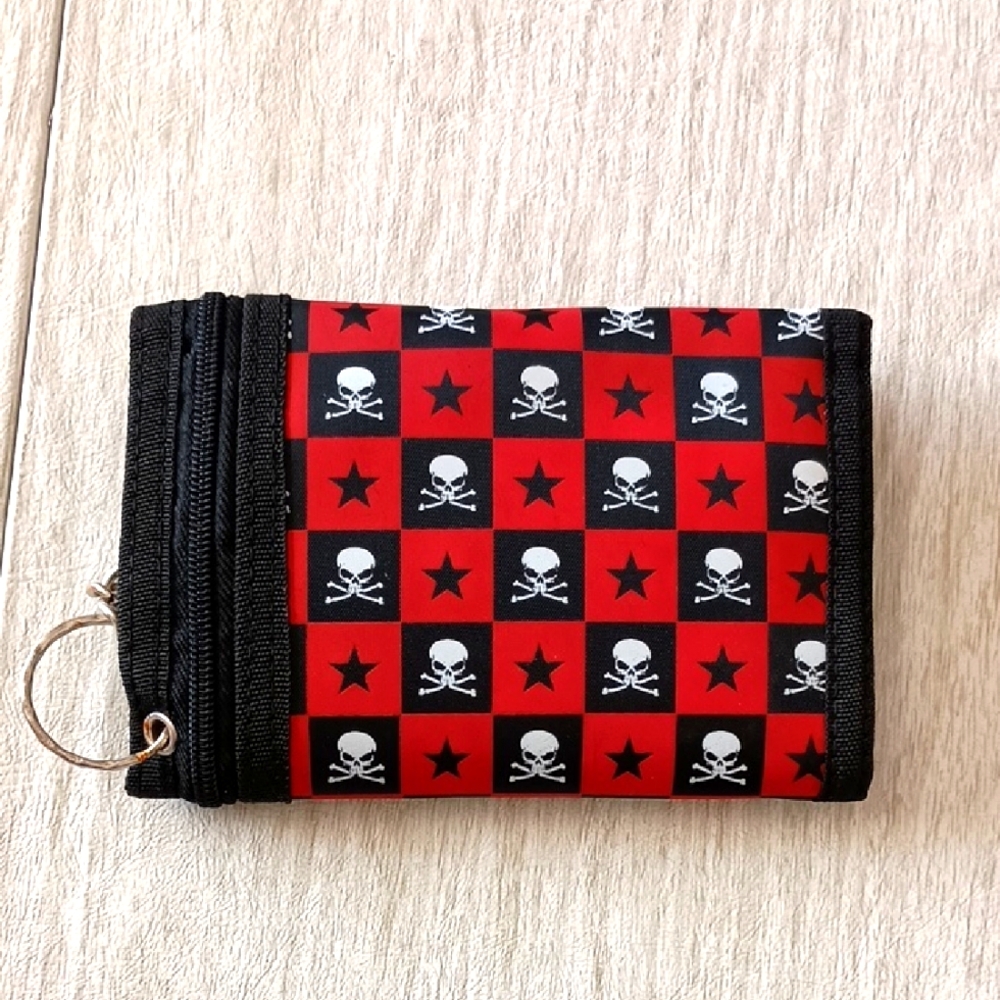 Red and Black Skull Pattern Wallet